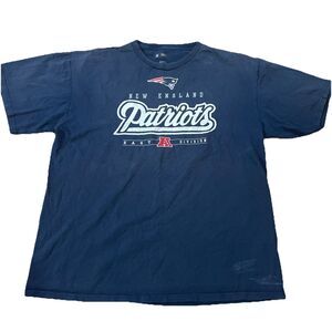 VINTAGE New England Patriots Shirt Mens XL Blue Short Sleeve Shirt Y2K Tee